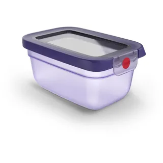 EMSA oneClick Frischhaltedose, verschlossen mit nur 1 x Klick, Lebensmittel 2 x länger frisch, 100% dicht, Made in Germany, 0,75L, gefrier-, mikrowellen- und spülmaschinengeeignet, violett, N1210600