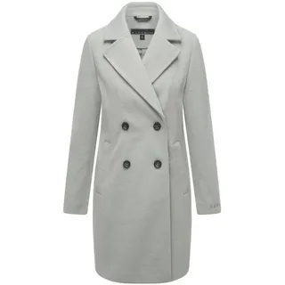 Navahoo Damen Mantel in Woll-Optik langer klassischer Trenchcoat Frostjuwel 14 Grey Gr. S - S