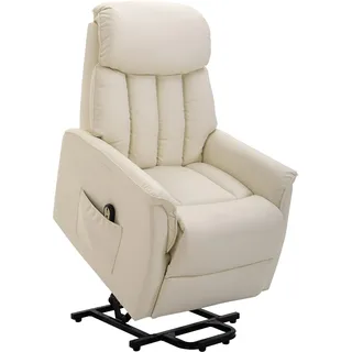 Homcom Aufstehsessel Kunstleder 94 x 104 x 80 cm Beige elektrisch