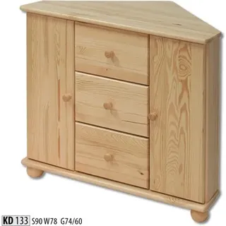 Kommode Eckkommode Ecke Eck Kommoden Kommodenschrank Echtholz Holz Handarbeit - Braun