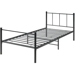[en.casa] Metallbett Laos 90x200 cm Schwarz Metall - Schwarz