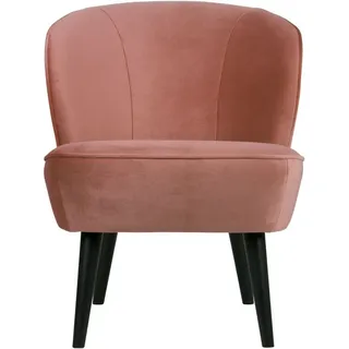 Woood Sessel Sara Samt 59 x 71 x 70 cm rosa weich gepolstert