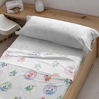 BELUM | Bettwäsche-Set aus 100% Baumwolle Peppa Pig Time Bed 90 (160 x 270 cm), leicht, weich und bequem, Bettwäsche-Set von Peppa Pig Lizenz