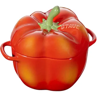 Staub Ceramique Cocotte 11 cm, Paprika, Orange-Rot, Keramik