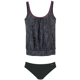 VENICE BEACH Oversize-Tankini Oversize-Form Venice Beach schwarz-grau Gr.36