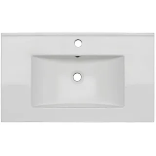 Linea Natura Waschbecken Albany, Weiß, Keramik, 81x17x47 cm, Badezimmer, Waschbecken & Armaturen, Waschbecken