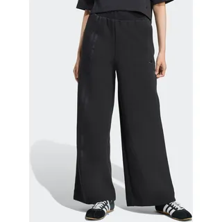 adidas Sporthose ADIDAS ORIGINALS "OFF PLACED 3-STREIFEN WEITE", Damen, Gr. S, N-Gr, schwarz (schwarz, normal, gr.), Obermaterial: 53% Baumwolle, 47% Polyester, Hosen Sporthose, asymmetrische 3-Streifen, für Lauftraining, lockere Passform
