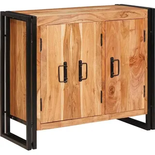 SYFAXTM Sideboard mit Türen Braun Massivholz Akazie und Metall - Braun