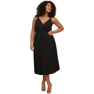 TRENDYOL Damen Midi Standard Regular Plus Size Dress Kleid, Schwarz, XL Große Größen EU