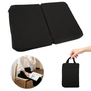 Gel Sitzkissen Stuhl,Seat Cushion Waben-Design Atmungsaktives,Gelkissen Sitzkissen Faltbar,Orthopädisch Kissen Sitzkissen mit Rutschfestem Bezug,für Auto,Bürostuhl,Zuhause,Rollstuhl,Stuhl (Schwarz)