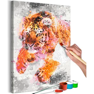 Vlies Malen nach Zahlen - Running Tiger 40x60 cm Tiere n-A-1111-d-a