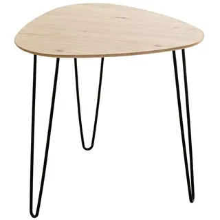 Haku-Möbel HAKU Beistelltisch Eiche oval Rundrohr 48x48x48 cm