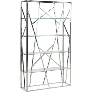 Beliani Bücherregal 100 x 175 x 30 cm Silberfarben