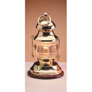 Kleine Tischleuchte aus Messing weißes Glas h:27,5cm Schiffs Lampe Antik AQUARIA