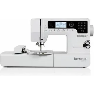 Bernette Chicago 7 Nähmaschine und Stickmaschine mit 200 Nähprogramme, Weiß