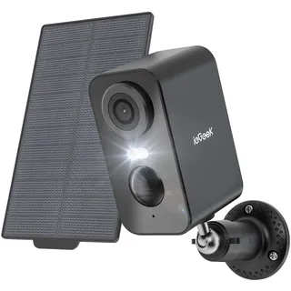 ieGeek 2K Überwachungskamera Aussen Akku Solar, 5200mAh Akku Kamera Überwachung Aussen WLAN, PIR-Bewegungserkennung, Bunte Nachtsicht, 2-Wege-Audio, Spotlights, IP65 wasserdicht