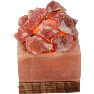 HIMALAYA SALT DREAMS Salzkristall-Tischlampe »Salzkristallschale«, Leuchtmittel E14   Leuchtmittel wechselbar, Handgefertigt aus Salzkristall - jeder Stein ein Unikat, H: ca.10 cm, orange