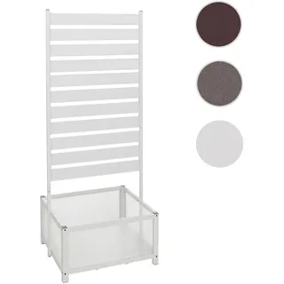 Aluminium Beet mit Rankgitter HWC-P97, Blumenkasten Pflanzkübel Spalier, 110x60x75cm ~ weiß