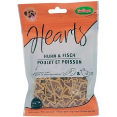 Bubimex - Hearts Huhn & Fisch – Leckerlis für Hunde – geringer Fettgehalt – ideale und schmackhafte Belohnungen – 100 g