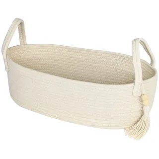 HMF Aufbewahrungskorb Badezimmer Korb für Toilettenpapier 38,5 x 15,5 x 14 cm Creme/Beige