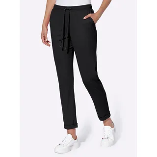 7/8-Hose HEINE, Damen, Gr. 42, Normalgrößen, schwarz, 80% Polyamid, 20% Elasthan, unifarben, 7/8-Länge, Hosen 7/8-Hose