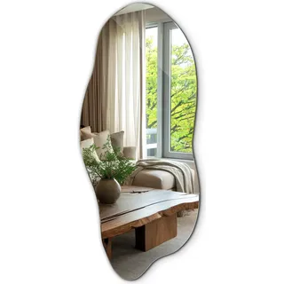 Spiegel – Wandmontage Spiegel – Großer Spiegel – 45 x 100 cm – Organischer Spiegel – Kosmetikspiegel – Wohnzimmerspiegel