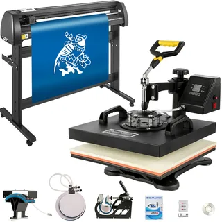 Vevor 5in1 Hitzepresse 38x38cm Doppelanzeige Vevor 1350mm Schneideplotter Signmaster