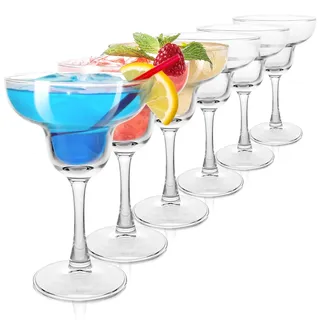 LDXDRU 6er-Set Margarita Gläser 270 ml Cocktailgläser klassische Martini Gläser Klar, Kristall Martiniglas Cocktail Gläser Kristallgläser Cocktail Glas für Zuhause, Restaurants und Partys
