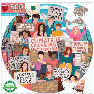 EEBOO Rundes Puzzle Schützt das Klima unseres Planeten 500 Teile