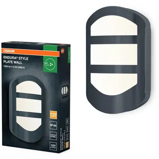 Osram Außenwandleuchte Edelstahl 28,0 cm inkl. LED-Lampe 12W 600lm IP44 dunkelgrau