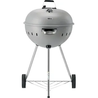 Runder Holzkohlegrill, Kugelgrill 54cm mit Thermometer, grau - Grau