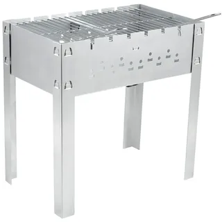Schaschlikgrill Magnal L , Silberfarben , Metall , 50x50x30 cm , Grills, Holzkohlegriller