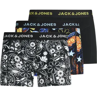 JACK & JONES JACSUGAR SKULL TRUNKS Black / Blazing Yellow S 3er Pack