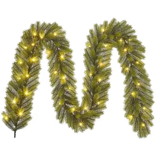 Black Box Trees Nagoya-Girlande mit Beleuchtung – Weihnachtsgirlande L270 cm – Weihnachtsdekoration mit Lichtern – Grün
