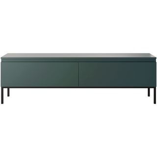 Selsey TV Schrank Board Sideboard Fernsehtisch Fernsehschrank Mit Schränken 150 cm Schwarze Beine Dunkelgrün Bemmi