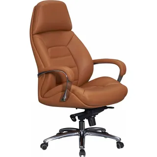 AMSTYLE XXL Chefsessel Leder Braun