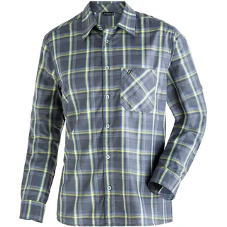 Funktionshemd MAIER SPORTS "Claas", Herren, Gr. 60, Normalgrößen, hellblau, 85% Polyester, 15% Viscose, Hemden Funktionshemd, Herren Hemd langarm, karriertes Freizeithemd, Langarmhemd, Regular Fit