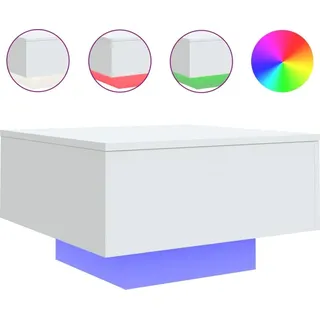 vidaXL Couchtisch mit LED-Leuchten Weiß 55x55x31 cm - Weiß