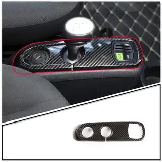 DIYUCAR ABS Kunststoff Auto Mittelkonsole Gangschaltung Panel Rahmen Abdeckung Verkleidung für Mercedes-Benz Smart 451 Fortwo 2009-2015 LHD (Kohlefaser)
