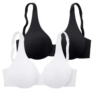 Nuance T-Shirt-BH Packung, 2 Stück, mit Bügel und nahtlosen, doppellagigen Cups, schwarz