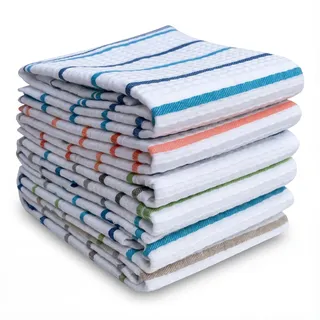 BOSKIMO Premium Geschirrtücher Baumwolle – 6er Set Küchenhandtücher aus Mikrofaser und Frottee, Hochsaugfähige Baumwolltücher, Reinigungstücher (Granada)