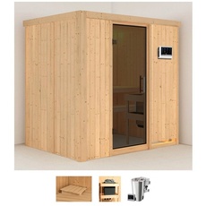 Bild von Sauna »Finja«, (Set), 3,6-kW-Bio-Plug & Play Ofen mit externer Steuerung beige