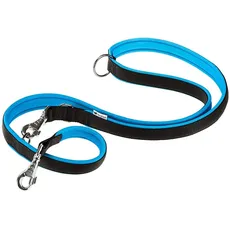 Ferplast Hundeleine ERGOFLUO, Trainingsleine für Hunde, Hundeleine Mittelgroße Hunde, Ergonomisch Gepolsterter Griff, Metallkarabinerhaken, aus Nylon, 200 cm, Blau