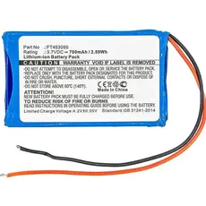 CoreParts Battery for Jbl Speaker (1 Zellen, 700 mAh), Notebook Akku, Blau