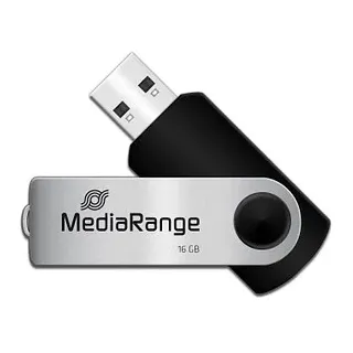 MediaRange USB-Stick schwarz, silber 16 GB, 1 St.