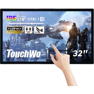 TouchWo 32-Zoll Interaktiver Touchscreen-Monitor, Smart Board mit Wandhalterung, Android 11 Smart Touch Screen Präsentations-Whiteboard für Büro & Klassenzimmer, 4 GB RAM & 32 GB ROM