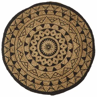 Homescapes Teppich Mandala rund geflochten 70 cm , Naturmaterialen , Ethno , Rund , 70x70 cm , Teppiche und Böden, Teppiche