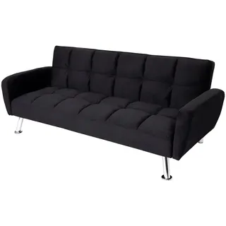 Mendler Sofa HWC-K19, Couch Schlafsofa Gästebett Bettsofa Klappsofa, Nosagfederung Schlaffunktion 203cm ~ Samt schwarz