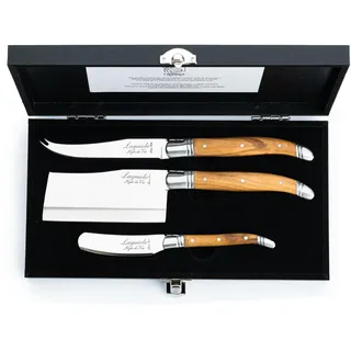 Laguiole Style de Vie Käsemesser Luxury Line, 3-teilig, Olivenholz