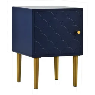 Urban Meuble Nachttisch Blau 35/35/50 cm , Holzwerkstoff, Glas , Rechteckig , 35x50x35 cm , Schlafzimmer, Nachtkästchen